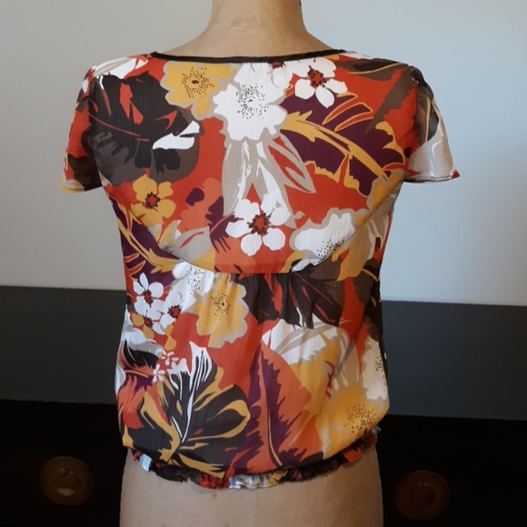 Apt 9 Earth Tones Floral Blouse, size M - Picture 2 of 5